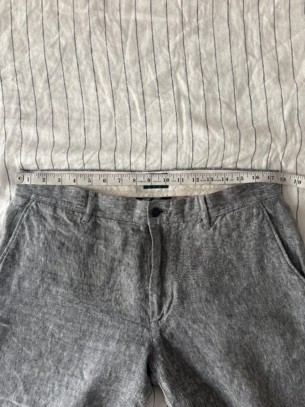 J Crew Grey 100% Linen Trousers Mens 34x30